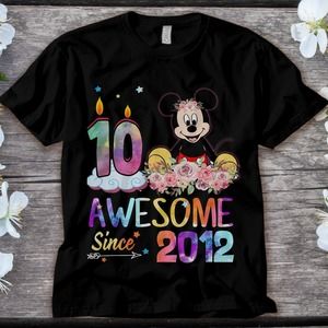 Disney Mickey Mouse Awesome Since 2012 10th Birthday 10 Years Old Unisex T-shirt